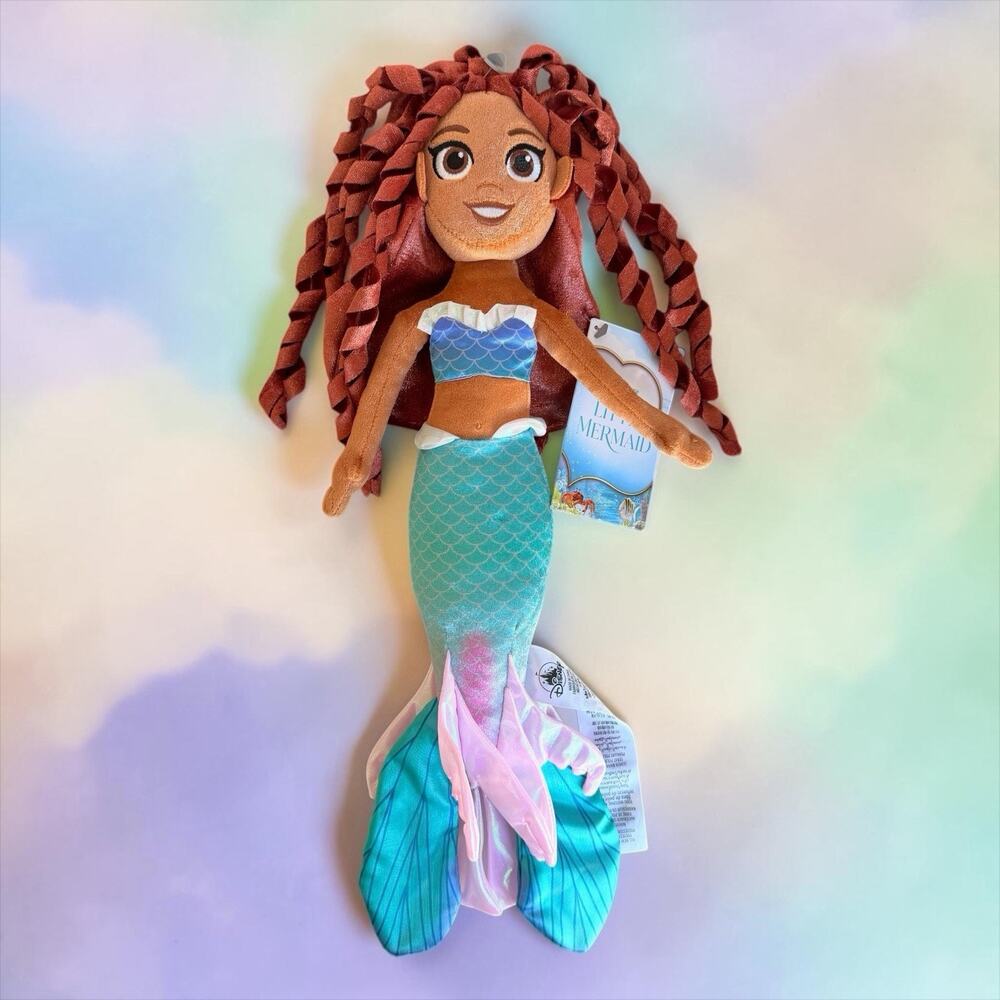 Disney Store Live-Action Movie The Little Mermaid Ariel Plush Doll 18" Hair NWT